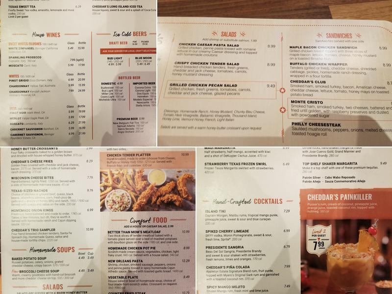Cheddar's Scratch Kitchen Menu