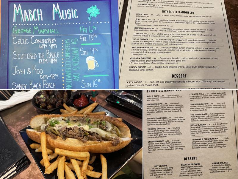 Kelly's Half Shell Pub Menu