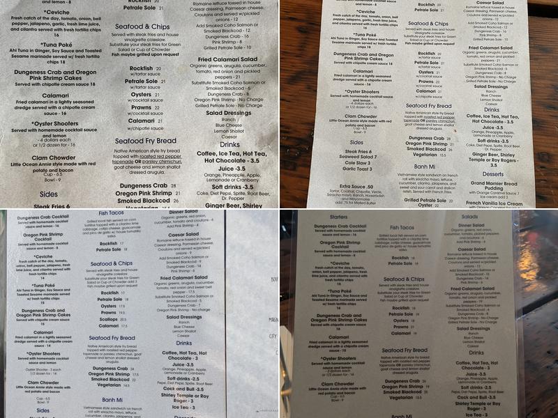 South Bay Wild Fish House Menu