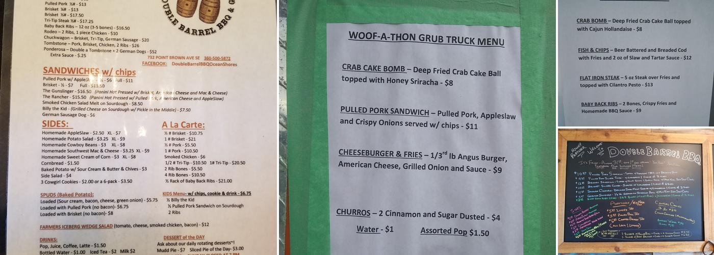 Double Barrel BBQ Menu
