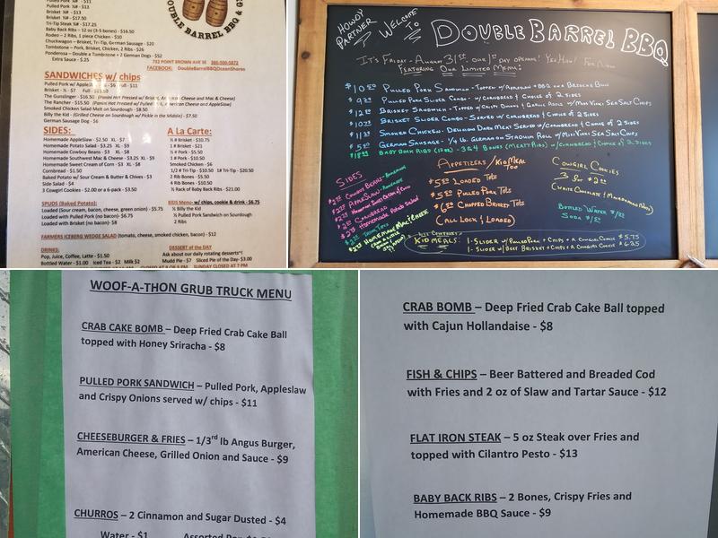 Double Barrel BBQ Menu