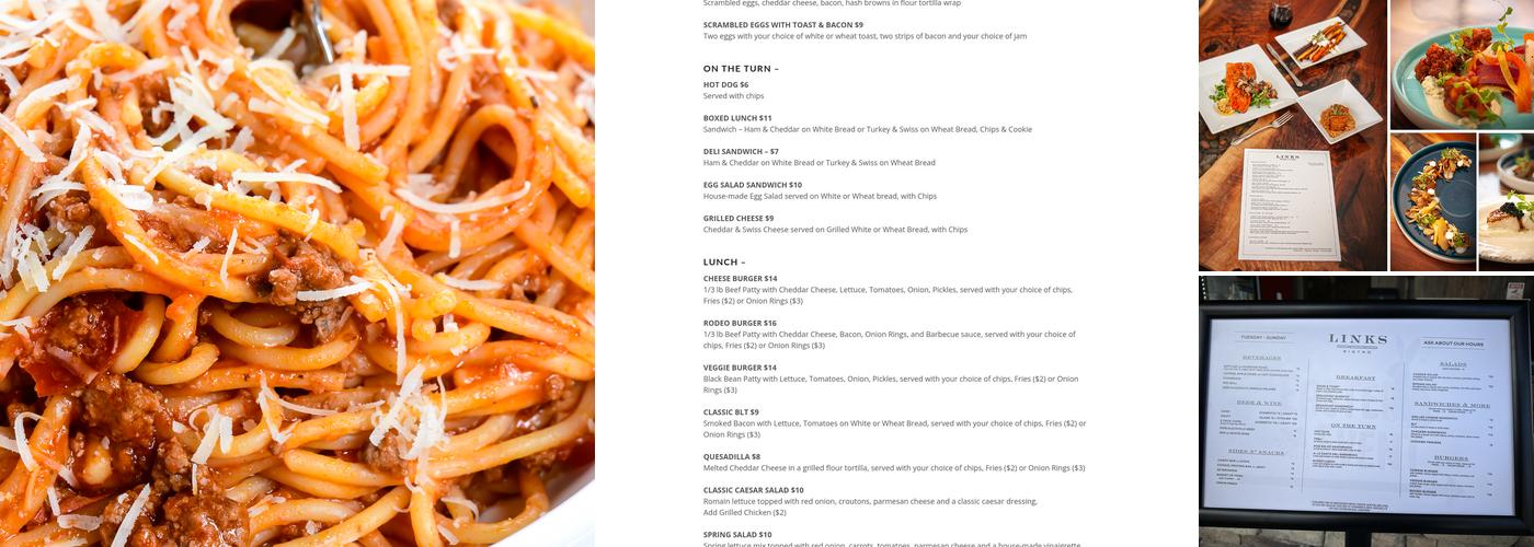 Links Bistro Menu