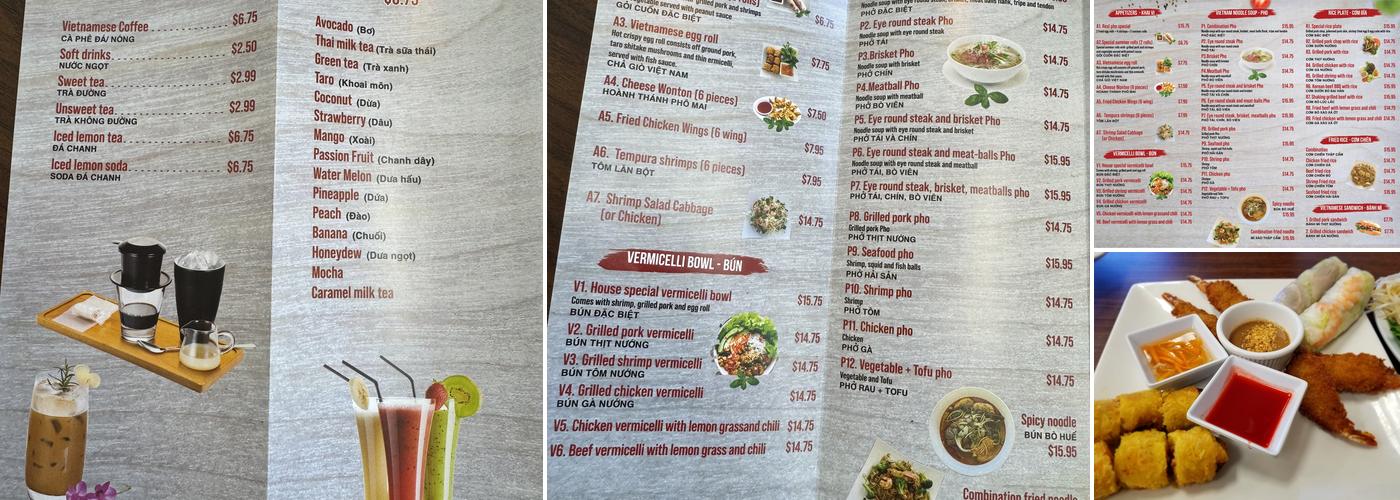 Real Pho Menu