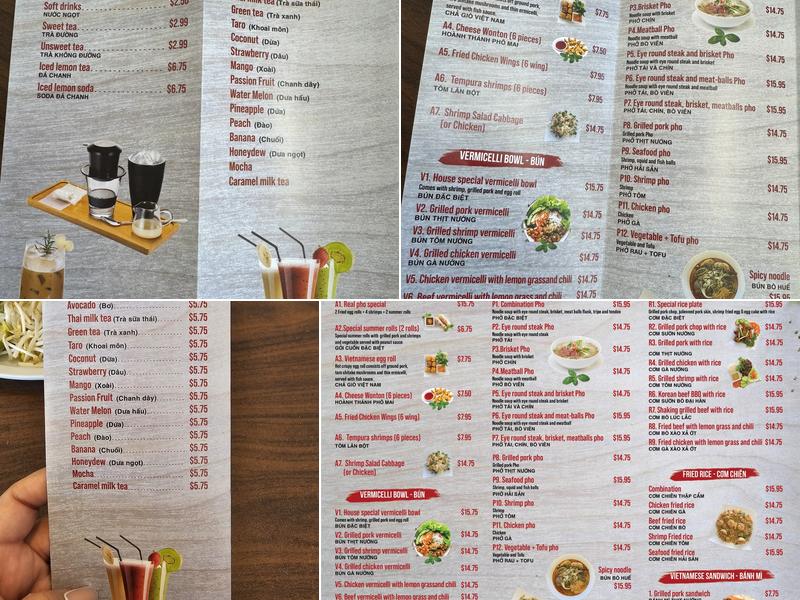 Real Pho Menu