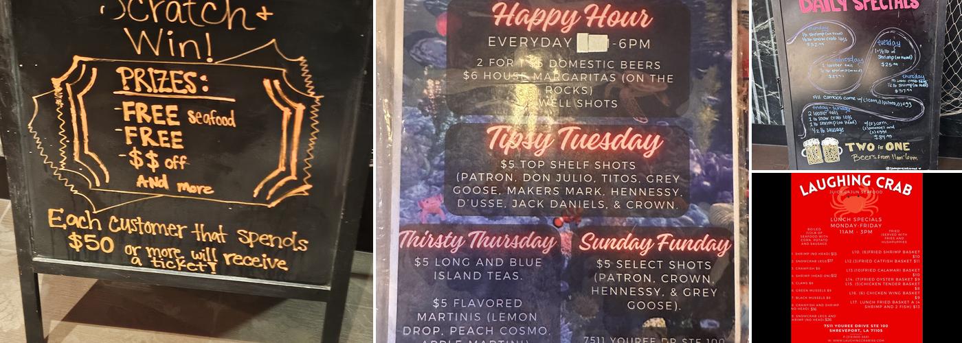 Laughing Crab -Cajun Seafood Menu