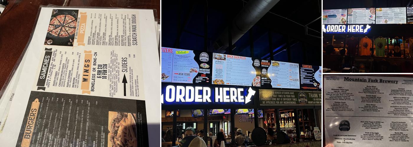 Mountain Fork Brewery Menu