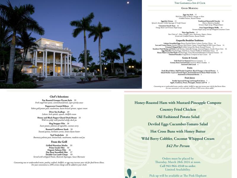 Gasparilla Inn Main Dining Room Menu