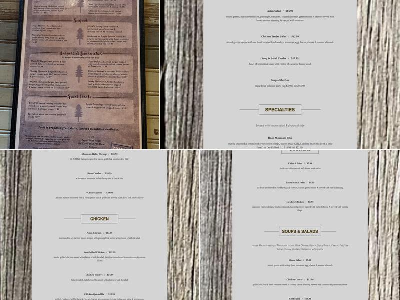 Mountain Holler Steak & Seafood Menu