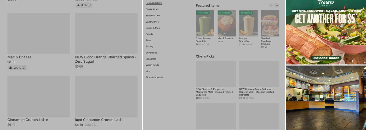 Panera Bread Menu