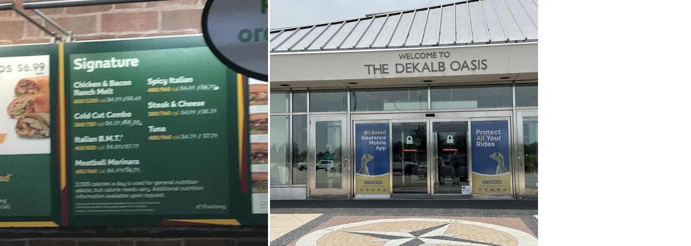 DeKalb Oasis Travel Plaza Menu