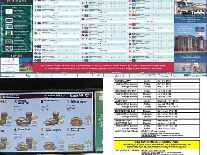 Erie Islands Service Plaza Menu