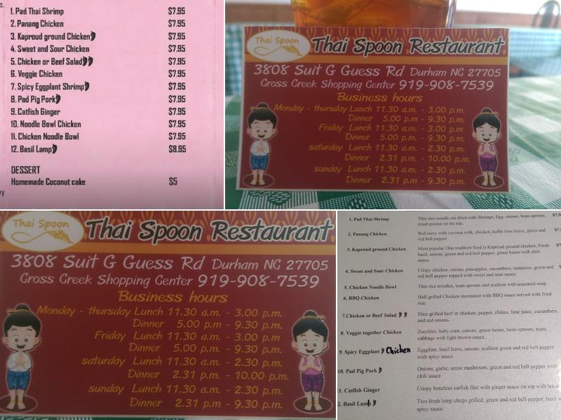 Thai Spoon Menu