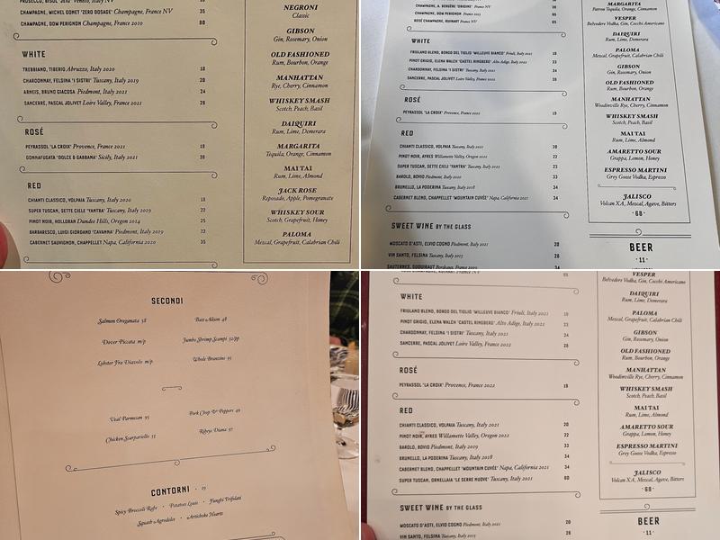 Carbone New York Menu