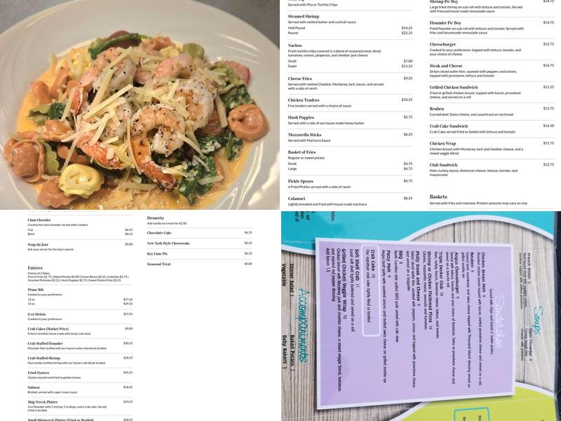 Riverboat on the Potomac Menu