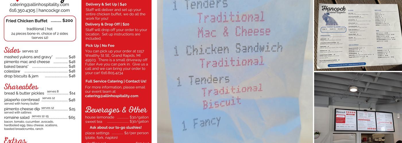 Hancock Menu