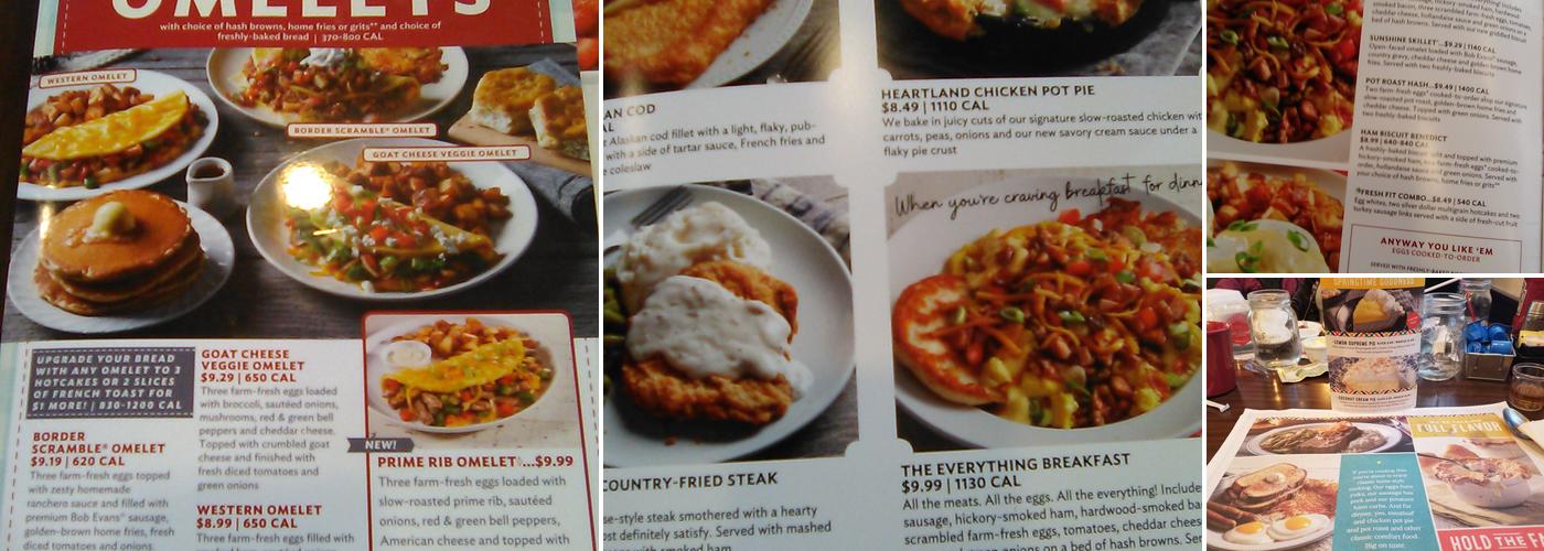 Bob Evans Menu