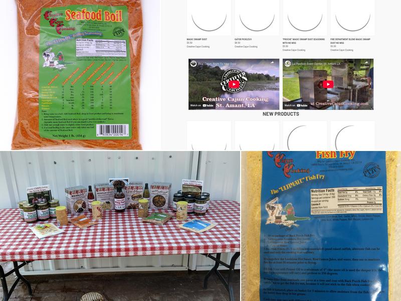 Creative Cajun Cooking, Inc. Menu