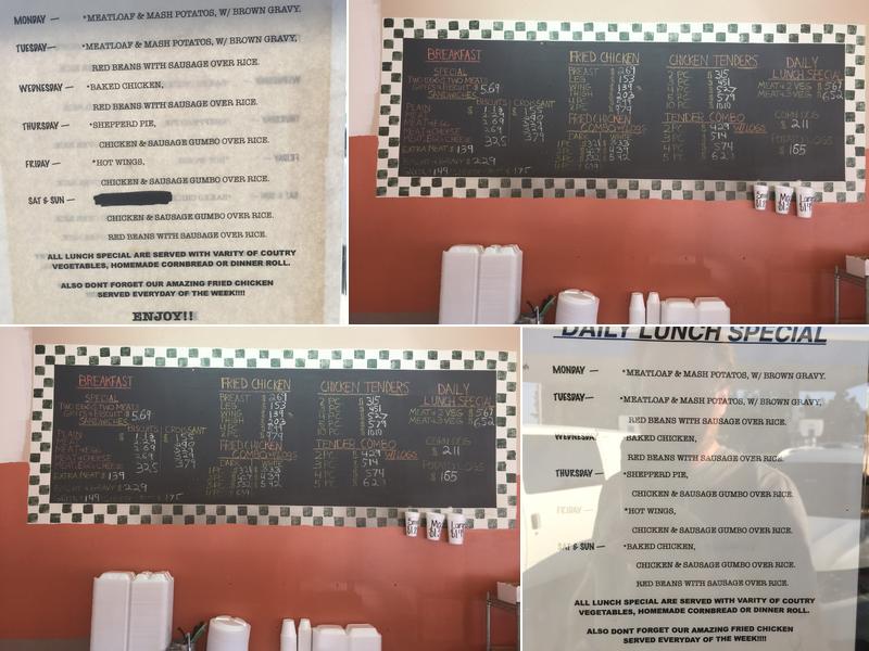 The Caf Menu