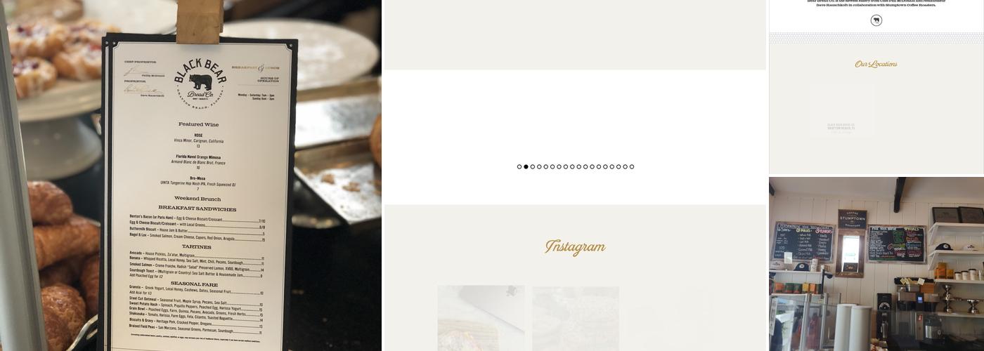 Black Bear Bread Co. Menu