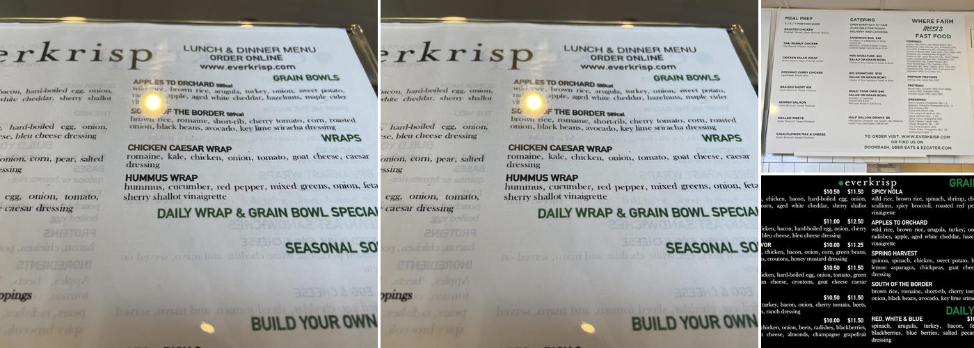 Everkrisp Menu
