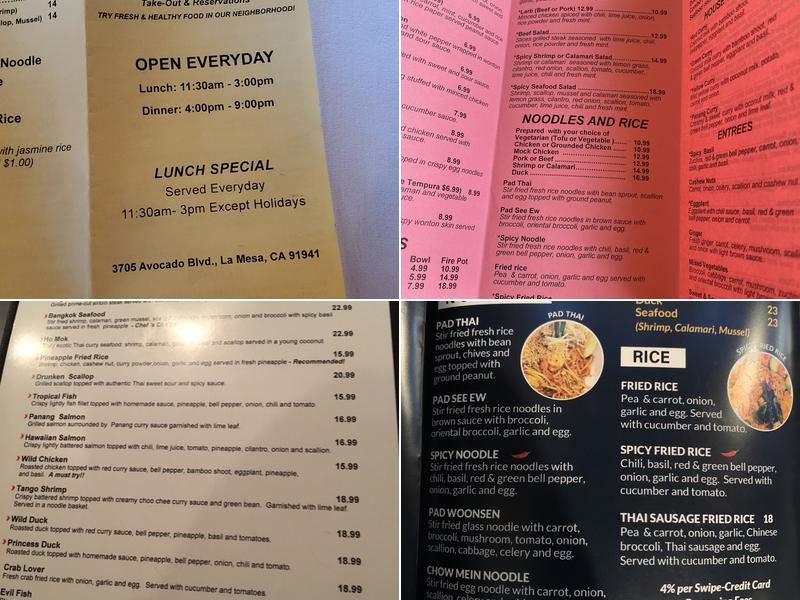 Phra Ram 9 Menu