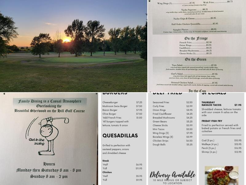 Sherwood On the Hill Golf & Motel Menu