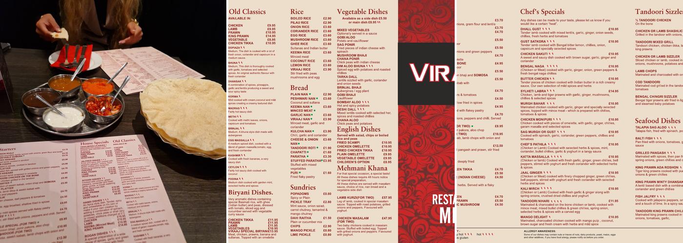 Viraaj Menu