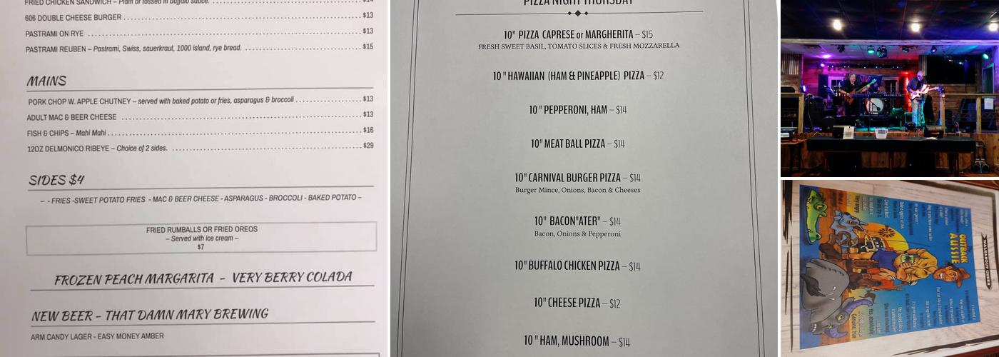 The 606 featuring Walkabout Creek and The Quays Menu