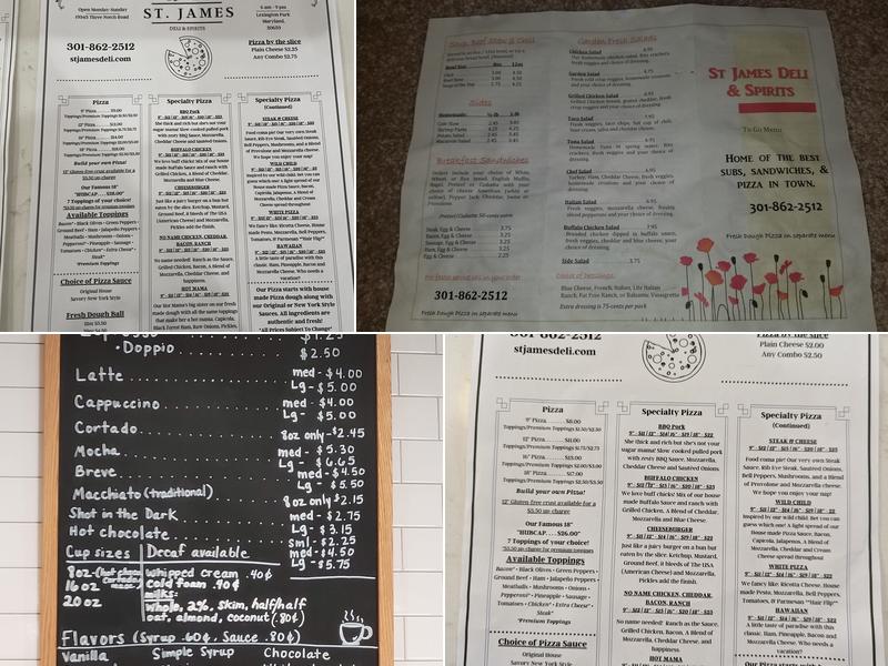 St. James Deli & Spirits Menu