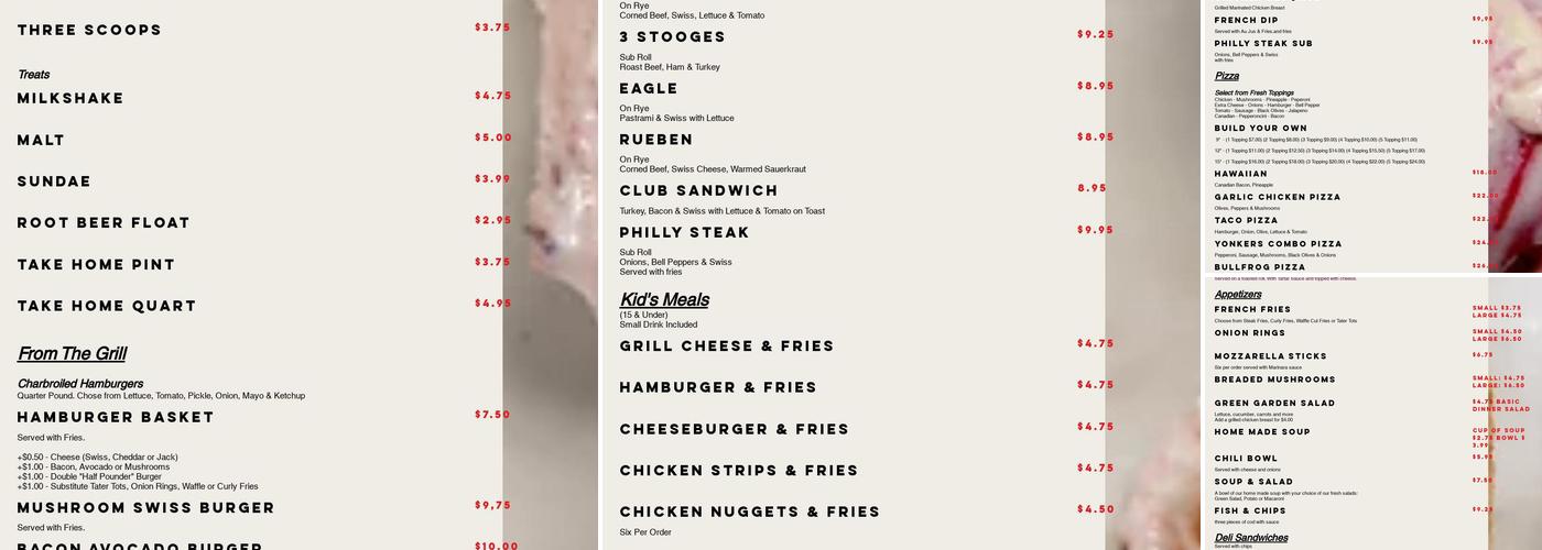 Yoncalla Deli Menu