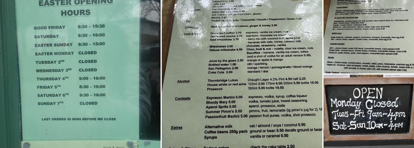 Howst Food & Drink Menu