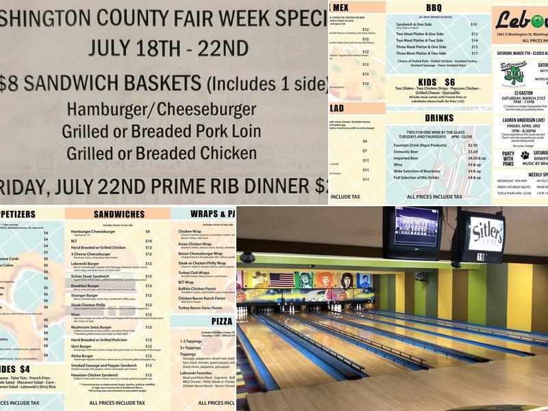 Lebowski's Rock n Bowl Menu