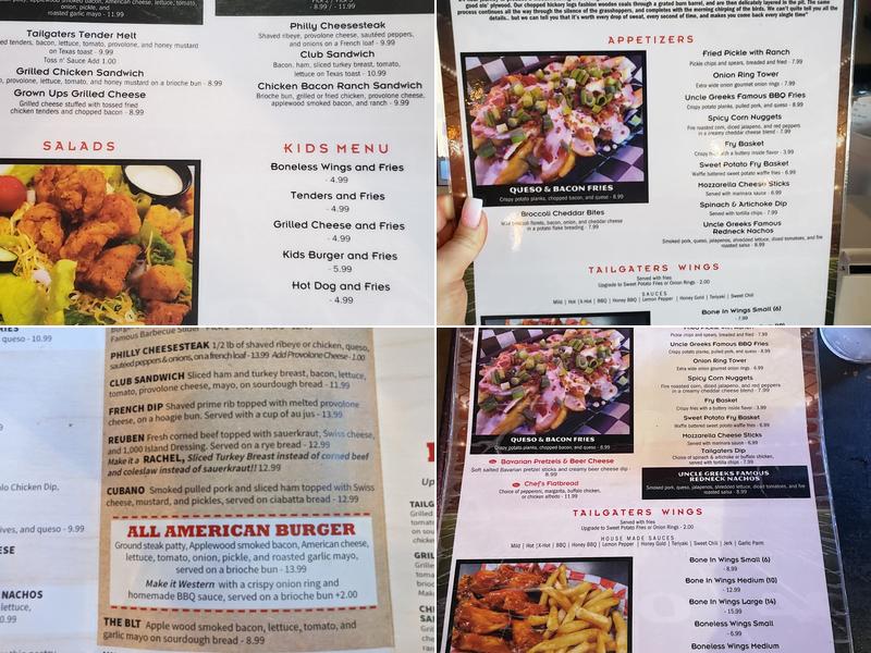 TailGaters Menu