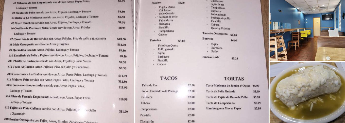 Restaurante Oaxaqueño Menu