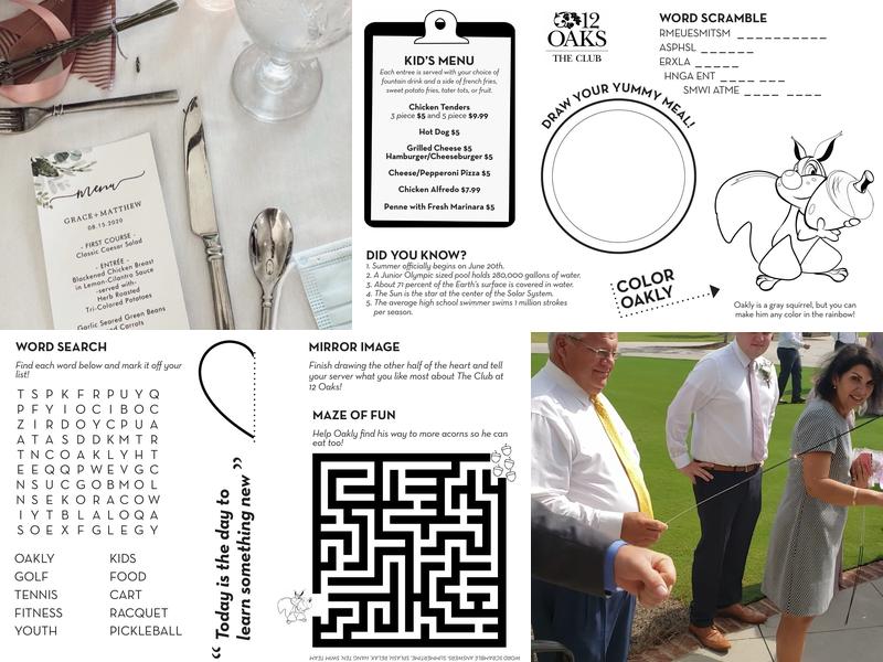 The Club at 12 Oaks Menu