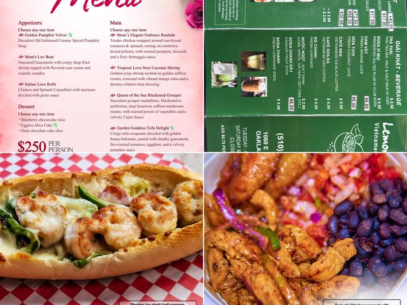 Lemon Pepper Menu