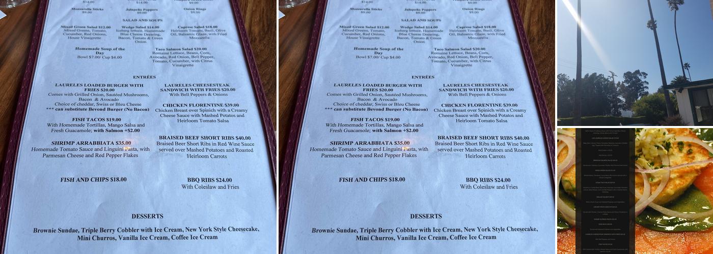 Los Laureles Lodge Menu
