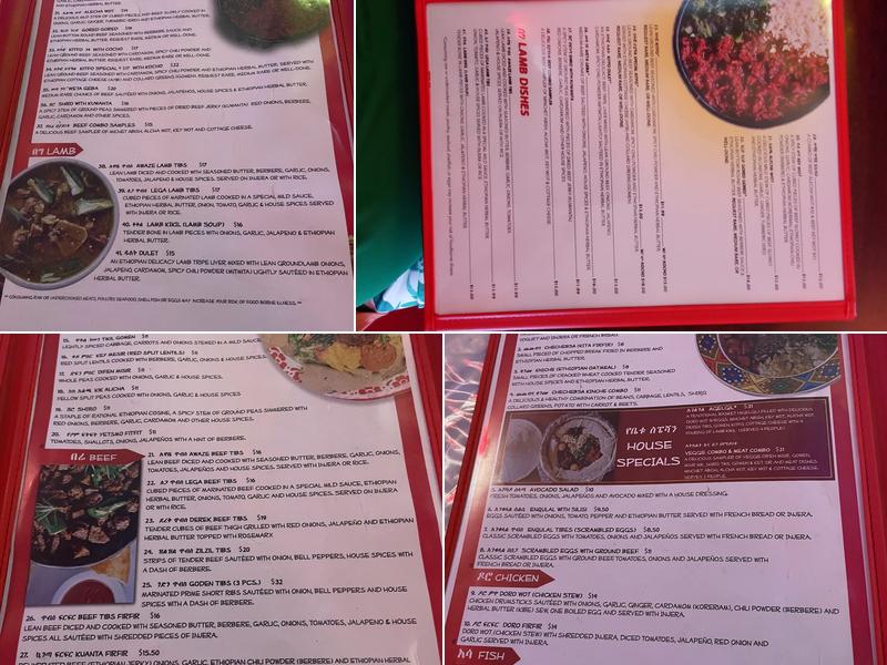 Agelgil Ethiopian Restaurant (St. Paul, MN) Menu