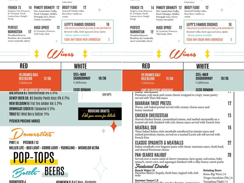 Lefty's Alley & Eats Menu