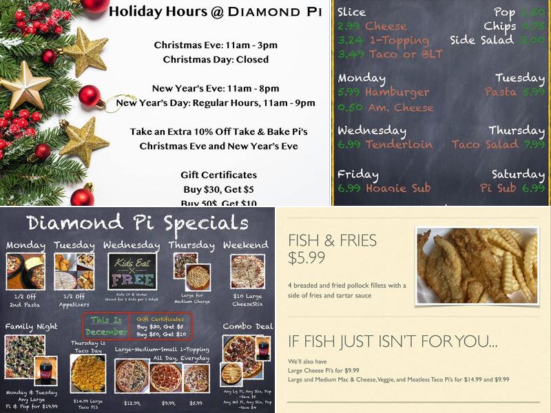 Diamond Pi Company Menu