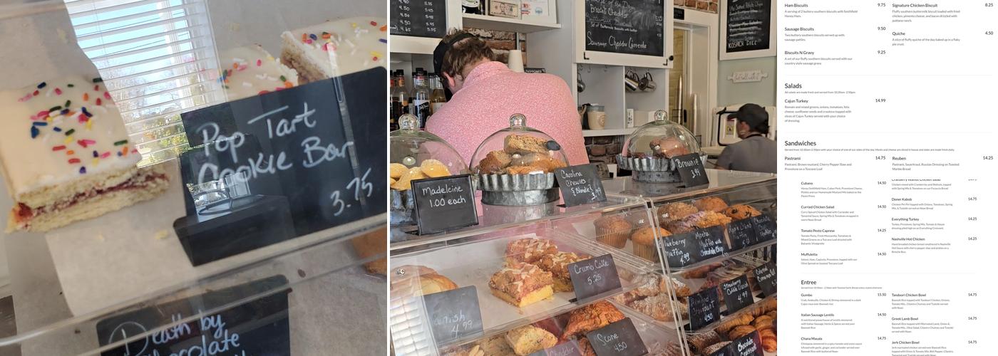 Coastal Baking Co. Menu