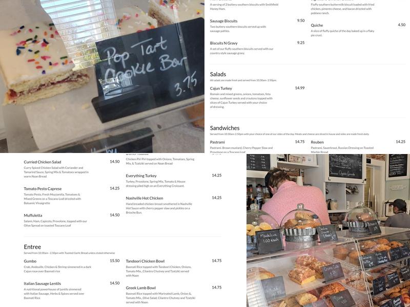 Coastal Baking Co. Menu