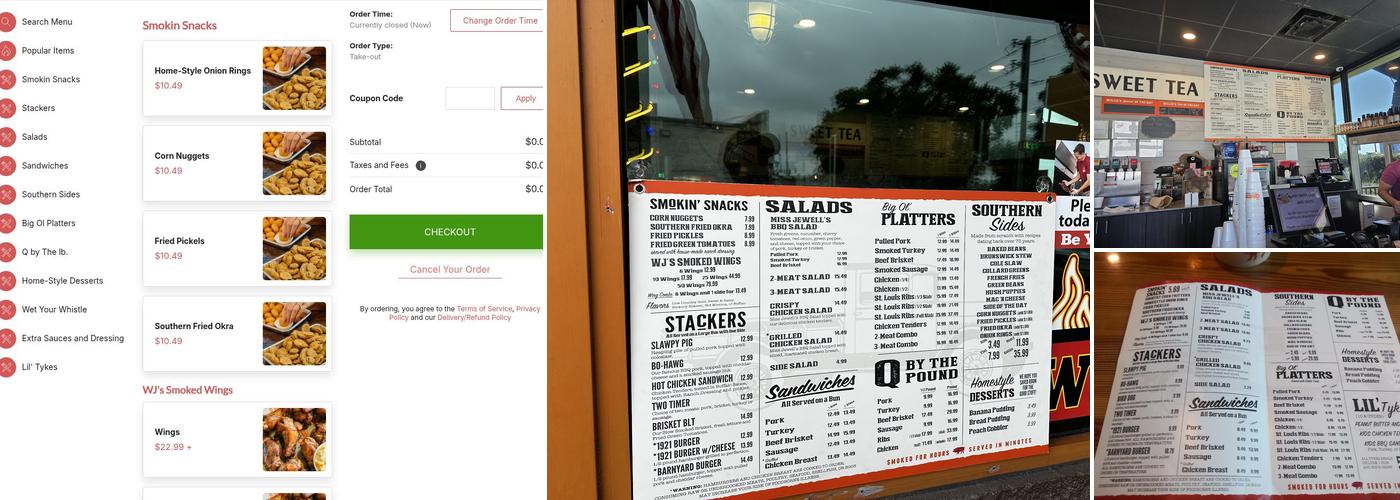 Willie Jewell's Old School Bar-B-Q Menu