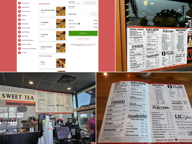 Willie Jewell's Old School Bar-B-Q Menu