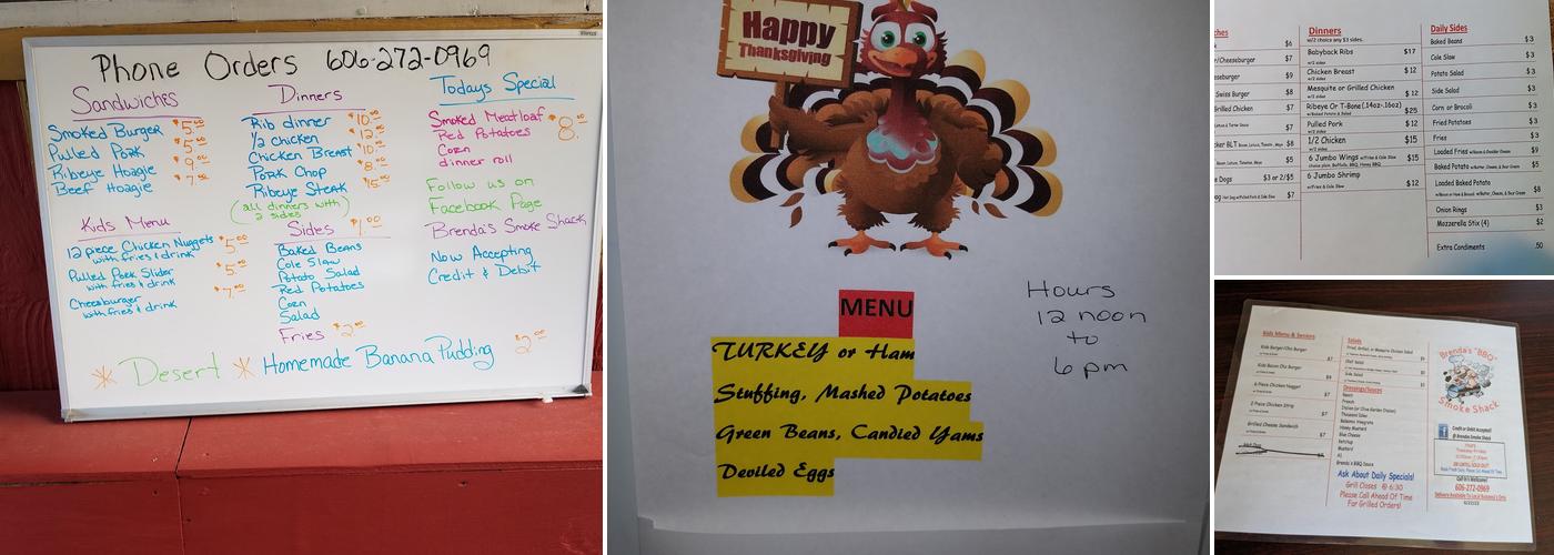 Brenda's BBQ Smoke Shack Menu