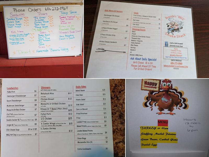 Brenda's BBQ Smoke Shack Menu