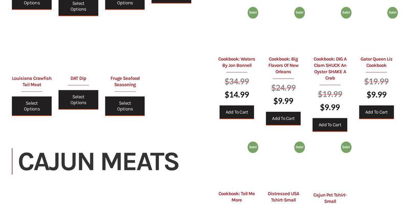 Fruge Aquafarms Menu