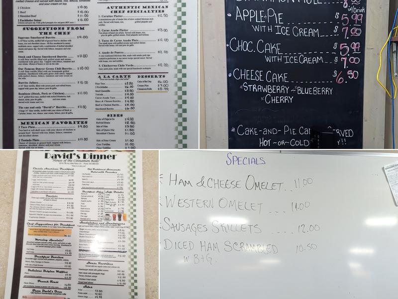 David's Diner Menu