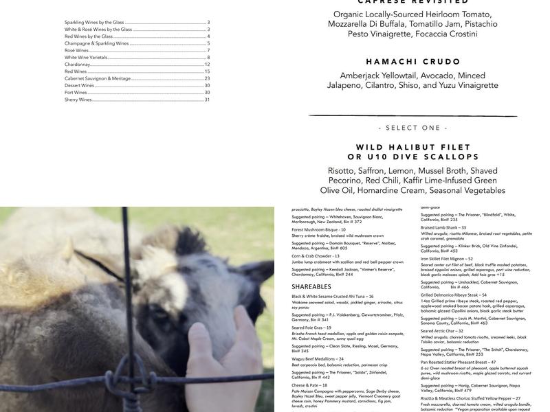 1865 Wine Cellar Menu