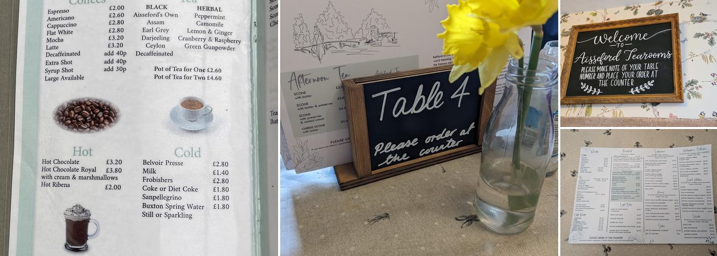 Aisseford Tea Room Menu